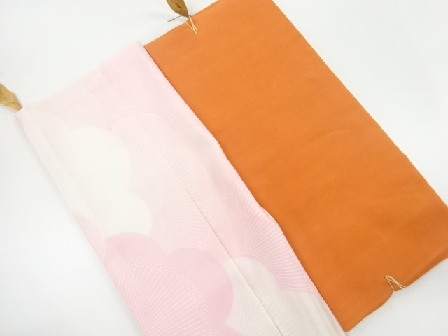 JAPANESE KIMONO / ANTIQUE ARAIHARI FOR HAKKAKE & LINING FOR SHOULDER AREA / SILK / SET OF 2